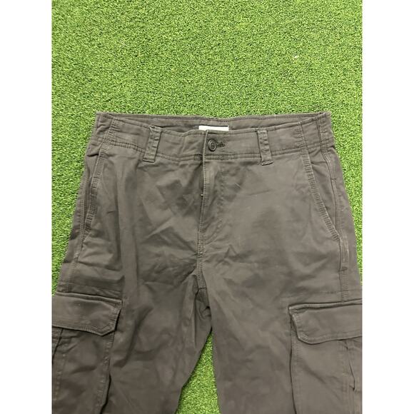 Men's Straight Fit Cargo Pants - Goodfellow & Co Gray 30x32: Midweight - Picture 4 of 5